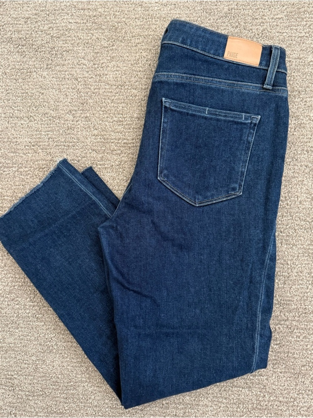 Paige Dark Blue Cindy Jeans with Raw Hem